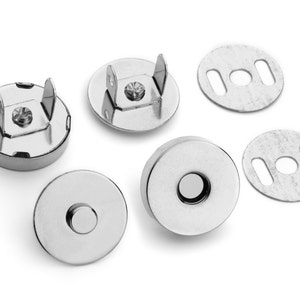 18mm Magnetic Purse Snaps - Closures - Nickel - (MAGNET SNAP MAG-116)