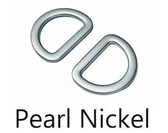 1" (25mm) Flat Zinc D-Ring - "PEARL" Nickel - Matte Finish - (FDR-304)