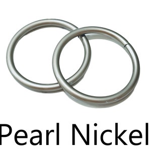 1 1/2&quot; Metal O Rings Non Welded - &quot;PEARL&quot; Nickel - Matte Finish - (O-RING ORG-306)
