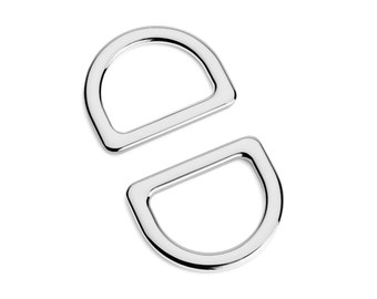 1" (25mm) Flat Zinc D-Ring - Nickel - (FDR-108) - Free Shipping