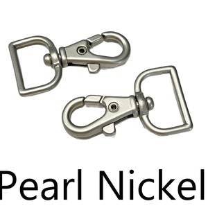 3/4&quot; Metal Trigger Snap Hook - &quot;PEARL&quot; Nickel - Matte Finish - (MHK-318)