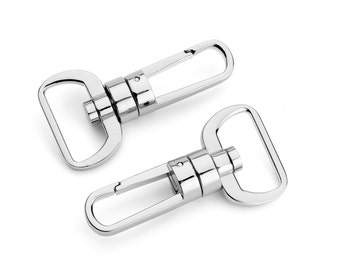 1" Metal Push Gate Swivel Snap "Bullet" Hook - Nickel - (METAL HOOK MHK-228)