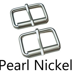 1 1/4&quot; Roller Pin Belt Buckles - &quot;PEARL&quot; Nickel - Matte Finish - (Roller Buckle RBK-308)