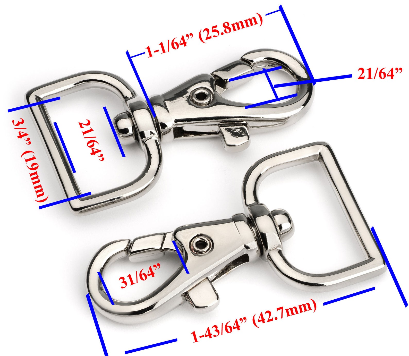 3/4 Metal Trigger Snap Hook Nickel METAL HOOK Etsy