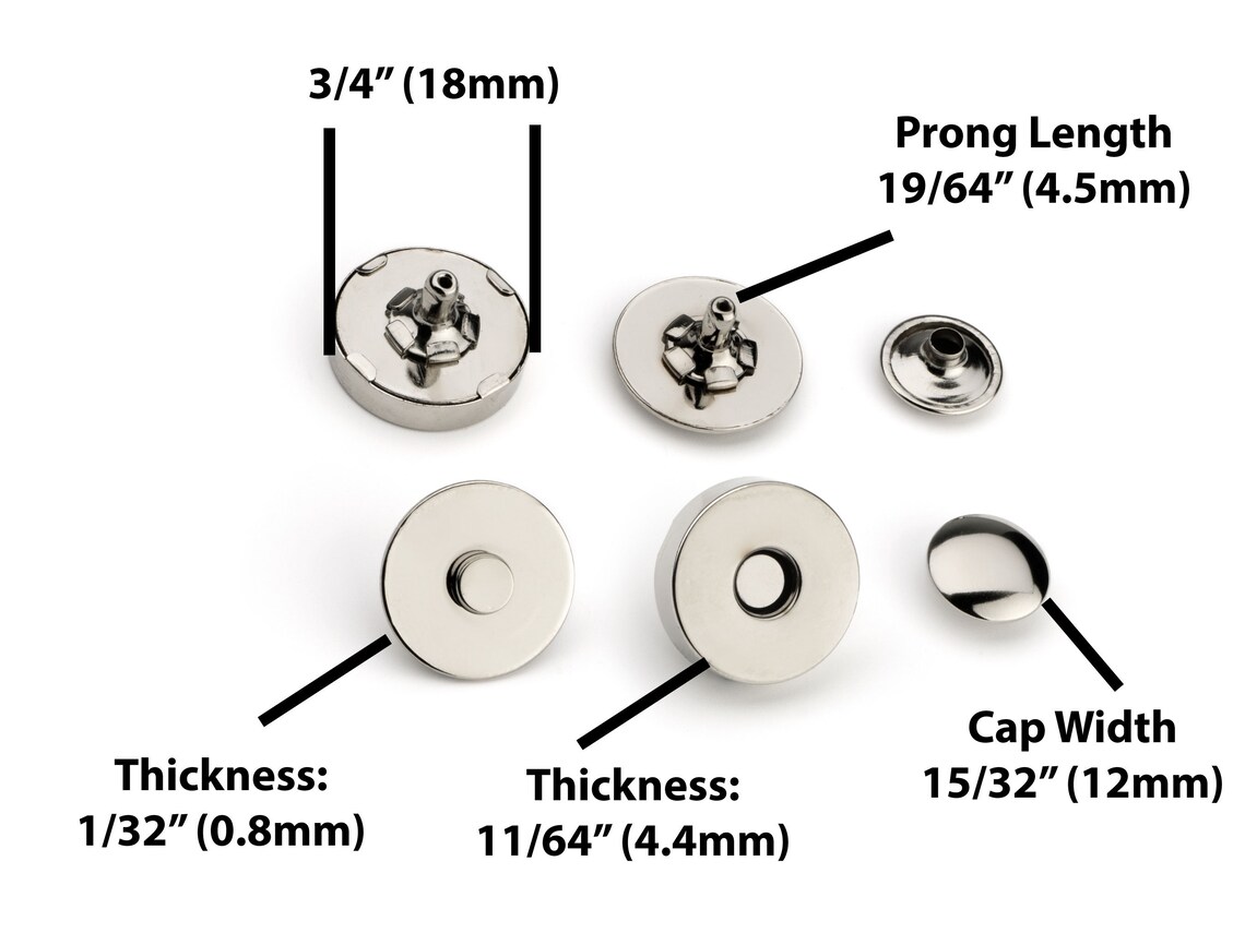 18mm Double Rivet Purse Snaps Nickel SNAP Etsy