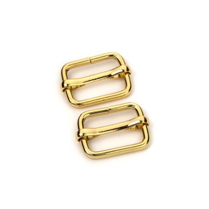 3/4&quot; Adjustable Slide Buckle - Gold - (SLIDE BUCKLE SBK-113)