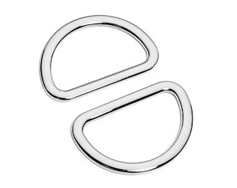 1 1/2" (38mm) Flat Zinc D-Ring - Nickel - (FDR-116) - Free Shipping