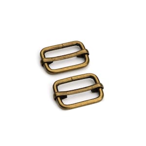 3/4" Adjustable Slide Buckle - Antique Brass - (SLIDE BUCKLE SBK-114)