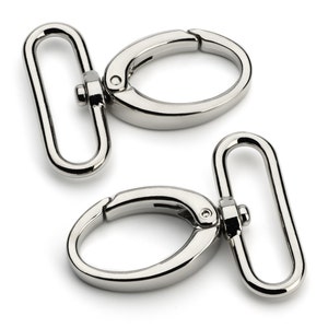 Mosquetón giratorio de metal con forma de huevo de 1 1/2" - Níquel - (GANCHO DE METAL MHK-180)