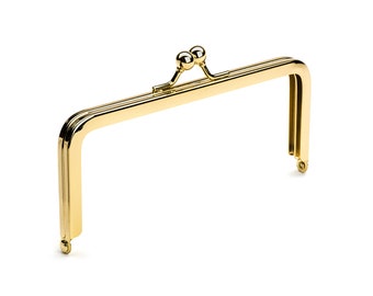 6" x 2 1/2" Gold Purse Frame with Standard Ball Clasp - Free Shipping (PURSE FRAME FRM-149)