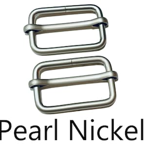 1 1/4" Adjustable Slide Buckle - "PEARL" Nickel - Matte Finish - (Slide Buckle SBK-308)