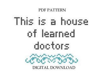 Pattern This Is A House Of Learned Doctors Step Brothers Subversive Cross Stitch Instant Download PDF Funny Xstitch