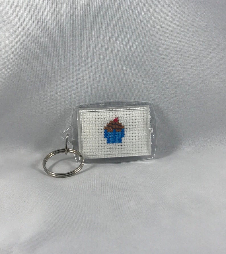 Eat Me Cross Stitch Keychain image 3