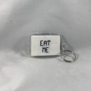 Eat Me Cross Stitch Keychain image 2