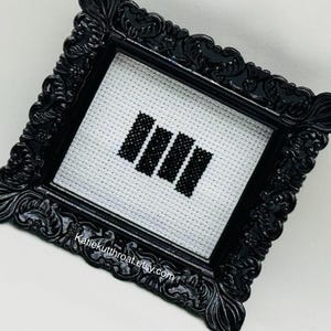 Punk Rock Mini Cross Stitch Black Flag Logo Henry Rollins Frame image 5