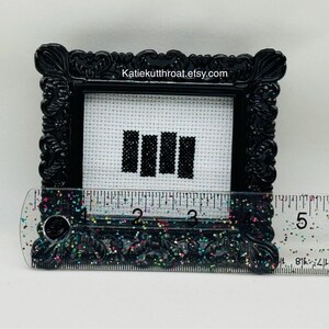Punk Rock Mini Cross Stitch Black Flag Logo Henry Rollins Frame image 7