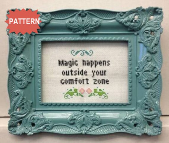 Pdf Jpeg Magic Happens Outside Your Comfort Zone Girls Quote Etsy