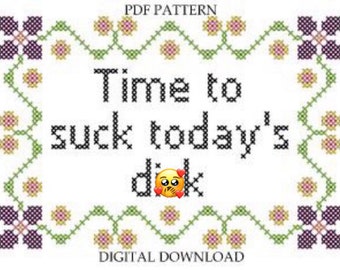 Pattern Time To Suck Today’s D-ck Pineapple Express Seth Rogen Subversive Cross Stitch Instant Download PDF Funny Xstitch