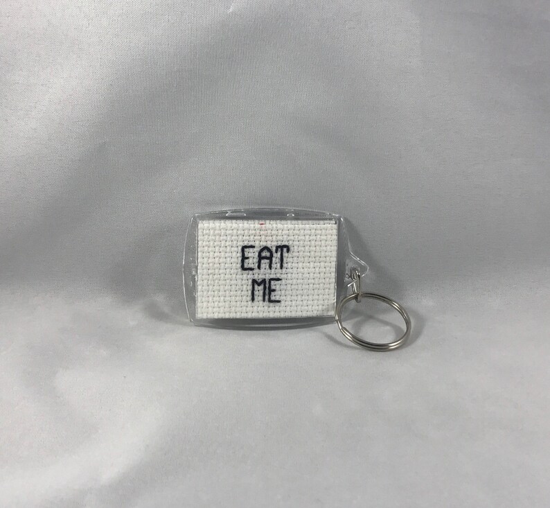 Eat Me Cross Stitch Keychain image 4