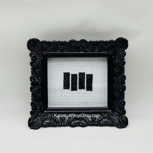 Punk Rock Mini Cross Stitch Black Flag Logo  Henry Rollins Frame