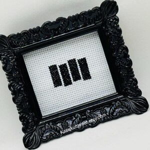 Punk Rock Mini Cross Stitch Black Flag Logo Henry Rollins Frame image 8