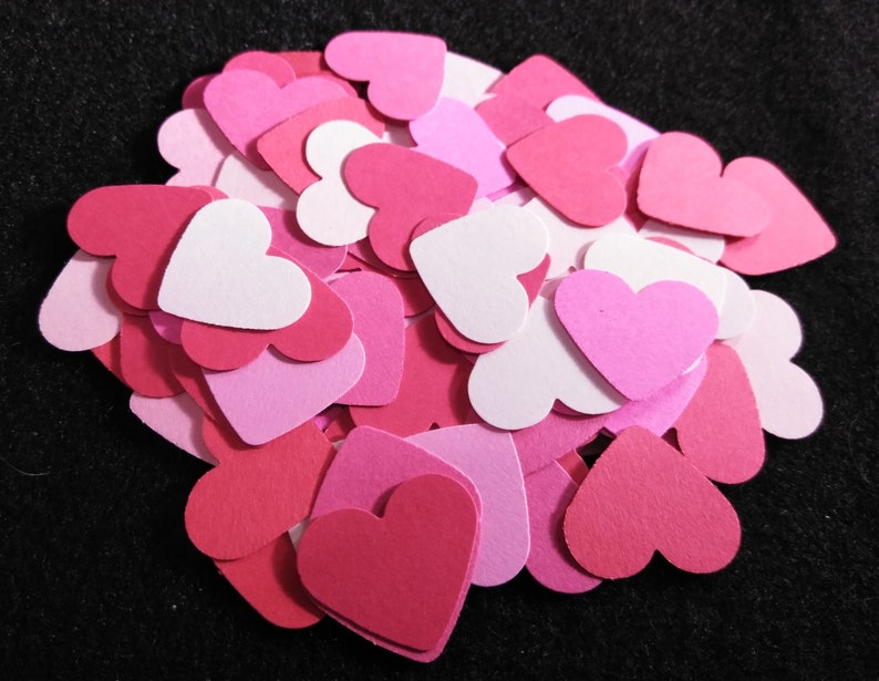 Small Valentine Heart Cardstock Die Cuts Pink & Red Mix or Etsy