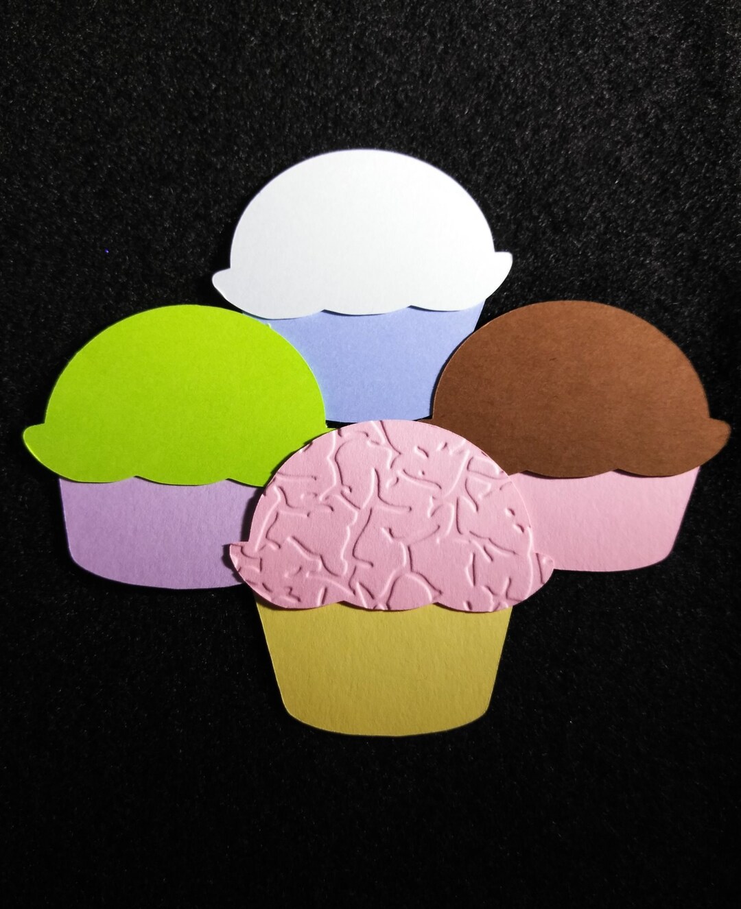 Cupcake Die Cut Kits Cardstock Assorted Colors Random Etsy