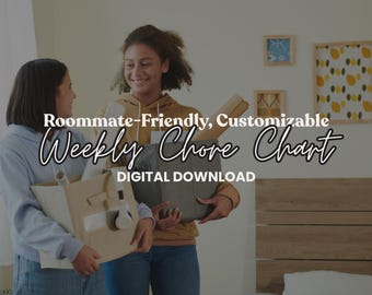 Chore Chart Weekly Planner Canva Template for Roommates
