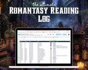 Reading Log & Romantasy Book List | Digital TBR Spreadsheet