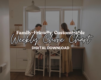 Chore Chart Weekly Planner Canva Template for Families