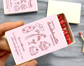 Custom Match boxes for Bachelorette Party, Bach Party Favors in Bulk, Custom Bachelorette Match Boxes, Wedding Bridesmaid Gifts