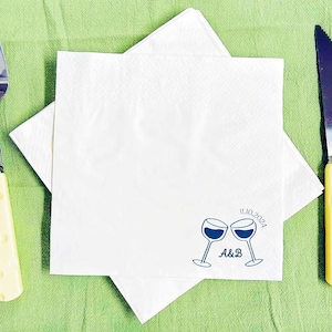 Custom Cheers Cocktail Napkin, Personalized Wedding Napkins, Personalized Napkins, Wedding Anniversary, Engagement, Party, Bachelorette