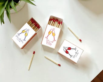 Custom Wedding Matchboxes, Cheers MatchbBox,Aged to Perfection Birthday Favors,Cheers Birthday Matchbook,Personalized Artwork Birthday Gifts