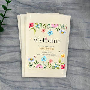 Personalized Seed Packets Favor for Guests in Bulk, Custom Wedding Wildflower Seed Packet, Wedding Seed Packets Favor, Bridal Shower Favor