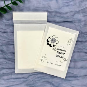 Bulk Custom Wedding Tissue Packs,Happy Tears, Happy Tears Tissue Pouch – Custom Name & Date – Wedding Guest Essential /wedding tissue pack