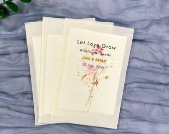 Bulk Eco-Friendly Wedding Seed Favors-Custom Plantable Seed Packets-Biodegradable Guest Gifts - Sustainable Bridal Souvenirs/ seed packets