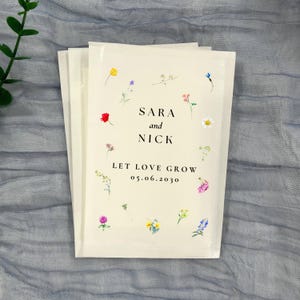Let Love Grow Custom Seed Packets, Eco-Friendly Wedding Wildflower Seed Packet, Wedding Seed Packets Favor, Bridal Shower Favor