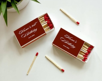 Custom Birthday Party Match Box, Custom Birthday Matches, Personalized Birthday Matchbooks, Party Favors Matchboxes, Birthday Favors