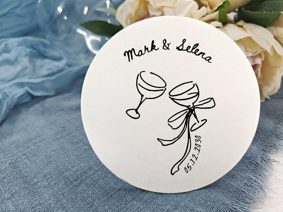 Custom Printed Paper Coasters custom COCKTAIL Bow martini Wedding Paper custom-printed-paper-coasters-custom-cocktail-bow-martini-wedding-paper