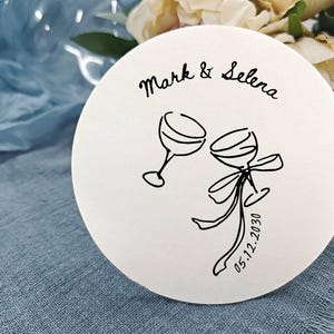 Custom Printed Paper Coasters,Custom COCKTAIL BOW/Martini Wedding Paper Coasters, Birthday Paper Coasters,Bulk Personalized Wedding Coasters