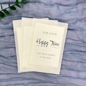 Personalized Wedding Tissue Packs, Happy Tears Wedding Thank, Bulk Tissue Pack Wedding, Wedding Favors, Custom Tissue Packes, Custom Pouch