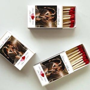 Personalized Wedding Matchbox Favors - Custom Matches for Candle Favors, Sparkler Send-Off, Bridal Shower, Engagement, Reception Gifts