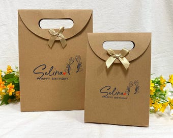 Personalized Name Gift Bags, Bow Tie Gift Bags, Thank You Gift Bags, Birthday Gift Bags, Christmas Gift Bags, Bridesmaid Gift Bags