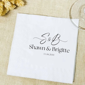 Kundenspezifische Hochzeitsempfang-Servietten, kundenspezifische Cocktailservietten-Servietten, personalisierte Servietten, Hochzeitstag, Verlobung, Bachelorette