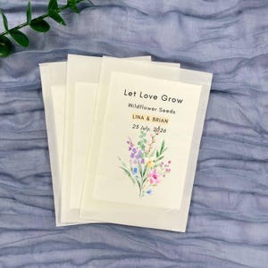 Bulk Custom Wedding Seed Packets Favors - Personalized Eco-Friendly Seed Packet - Biodegradable Guest Gifts - Bridal Shower Souvenirs