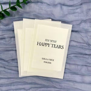 Custom Wedding Tissue Packs, 20PCS Personalised Wedding Confetti Packs, Happy Tears, Confetti Packs, Tissue Packets, Wedding Favor