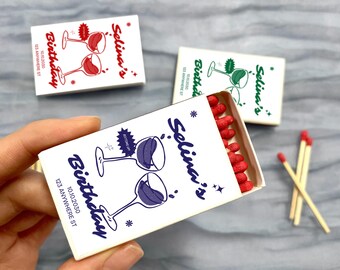 Custom Birthday Party Match Box, 30th/40th/50th Aged to Perfection Birthday Favors, Birthday Matchbook,Personalized Artwork Birthday Gifts