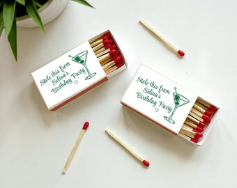Custom Birthday Party Match Box, Aged to Perfection Birthday Favors, Birthday Matchbook,Personalized Artwork Birthday Gifts, Matches