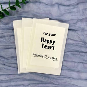 Eco Wedding Exit Toss Pack - Biodegradable Tissue Packs - Customizable Happy Tears Pouch - Guest Favor & Keepsake/ happy tears tissue packs