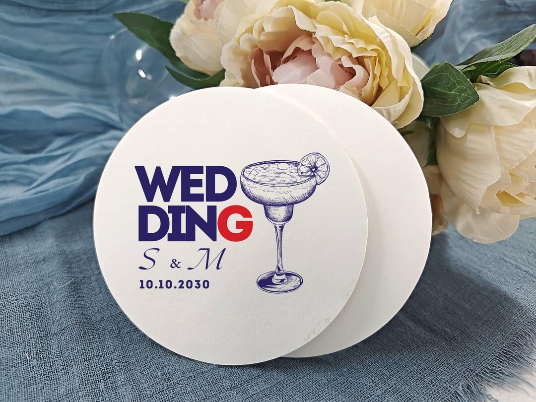 Custom Printed Paper Coasters custom COCKTAIL Bow martini Wedding Paper custom-printed-paper-coasters-custom-cocktail-bow-martini-wedding-paper